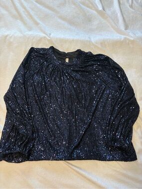 Reitmans Navy Sequin Long-Sleeve Top. Never worn. NWOT.